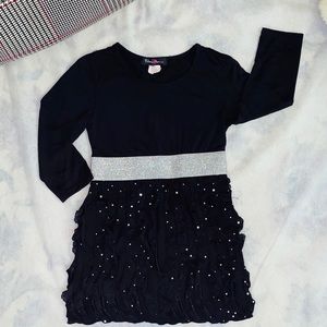 Shiny Black Long Sleeve Blouse